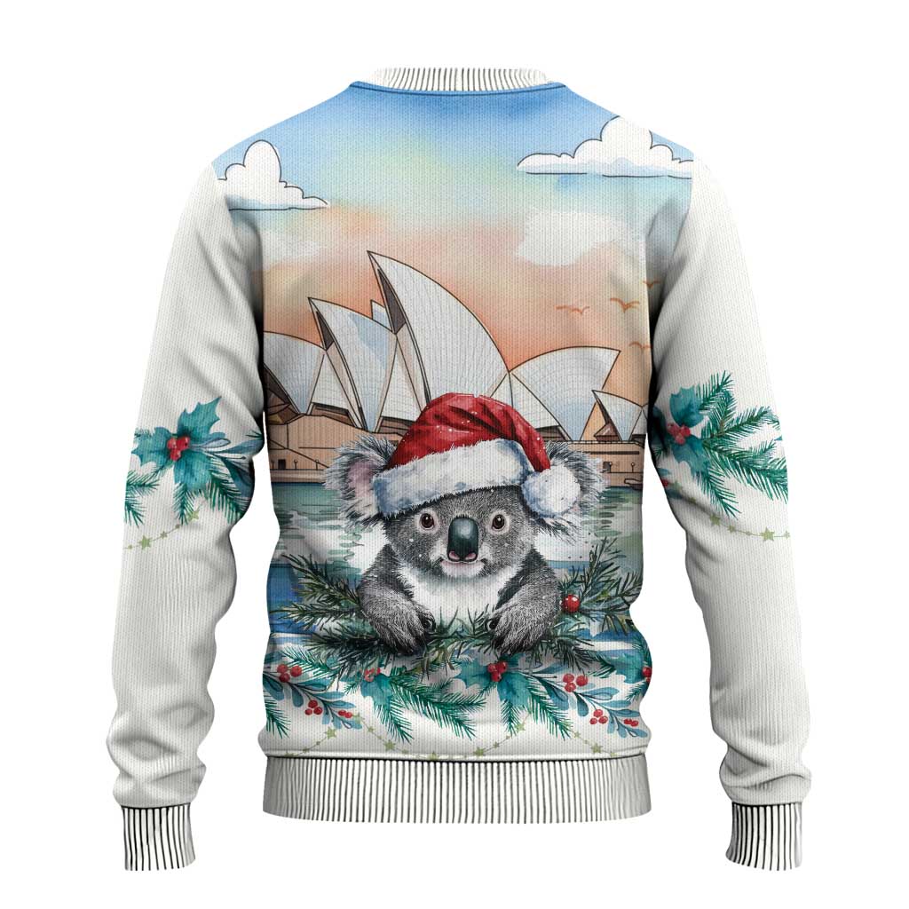 Australia Christmas Ugly Christmas Sweater Koala Santa Sydney Opera House Watercolor - Aussie Hoodie