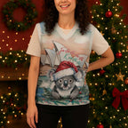Australia Christmas Knitted V-Neck Vest Koala Santa Sydney Opera House Watercolor - Aussie Hoodie