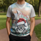 Australia Christmas Knitted V-Neck Vest Koala Santa Sydney Opera House Watercolor - Aussie Hoodie