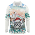Australia Christmas Long Sleeve Polo Shirt Koala Santa Sydney Opera House Watercolor - Aussie Hoodie