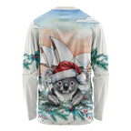 Australia Christmas Long Sleeve Shirt Koala Santa Sydney Opera House Watercolor - Aussie Hoodie