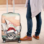 Australia Christmas Luggage Cover Koala Santa Sydney Opera House Watercolor - Aussie Hoodie