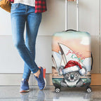 Australia Christmas Luggage Cover Koala Santa Sydney Opera House Watercolor - Aussie Hoodie