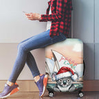 Australia Christmas Luggage Cover Koala Santa Sydney Opera House Watercolor - Aussie Hoodie