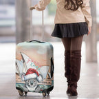 Australia Christmas Luggage Cover Koala Santa Sydney Opera House Watercolor - Aussie Hoodie