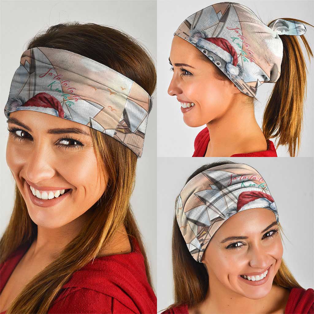 Australia Christmas Neck Gaiter Koala Santa Sydney Opera House Watercolor - Aussie Hoodie