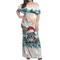 Australia Christmas Off Shoulder Maxi Dress Koala Santa Sydney Opera House Watercolor - Aussie Hoodie