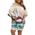 Australia Christmas Off Shoulder Short Dress Koala Santa Sydney Opera House Watercolor - Aussie Hoodie