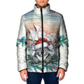 Australia Christmas Padded Jacket Koala Santa Sydney Opera House Watercolor - Aussie Hoodie