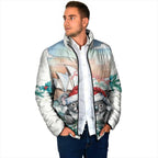 Australia Christmas Padded Jacket Koala Santa Sydney Opera House Watercolor - Aussie Hoodie