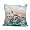 Australia Christmas Pillow Cover Koala Santa Sydney Opera House Watercolor - Aussie Hoodie