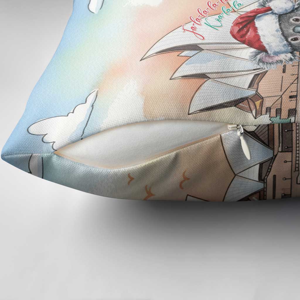 Australia Christmas Pillow Cover Koala Santa Sydney Opera House Watercolor - Aussie Hoodie
