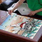 Australia Christmas Puzzle Koala Santa Sydney Opera House Watercolor - Aussie Hoodie