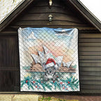 Australia Christmas Quilt Koala Santa Sydney Opera House Watercolor - Aussie Hoodie