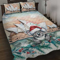 Australia Christmas Quilt Bed Set Koala Santa Sydney Opera House Watercolor - Aussie Hoodie