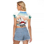 Australia Christmas Raglan Cropped T Shirt Koala Santa Sydney Opera House Watercolor - Aussie Hoodie