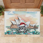 Australia Christmas Rubber Doormat Koala Santa Sydney Opera House Watercolor - Aussie Hoodie