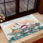 Australia Christmas Rubber Doormat Koala Santa Sydney Opera House Watercolor - Aussie Hoodie
