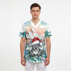 Australia Christmas Scrub Top Koala Santa Sydney Opera House Watercolor - Aussie Hoodie