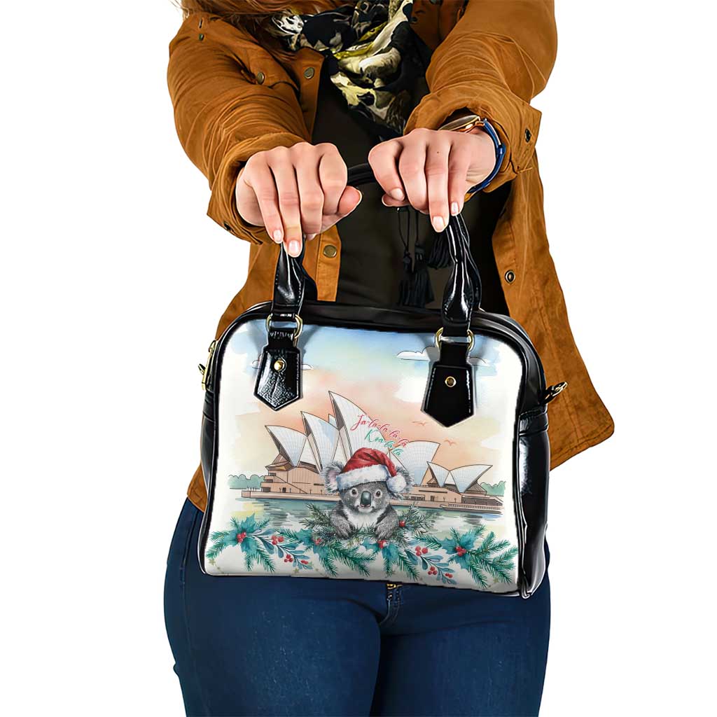 Australia Christmas Shoulder Handbag Koala Santa Sydney Opera House Watercolor - Aussie Hoodie