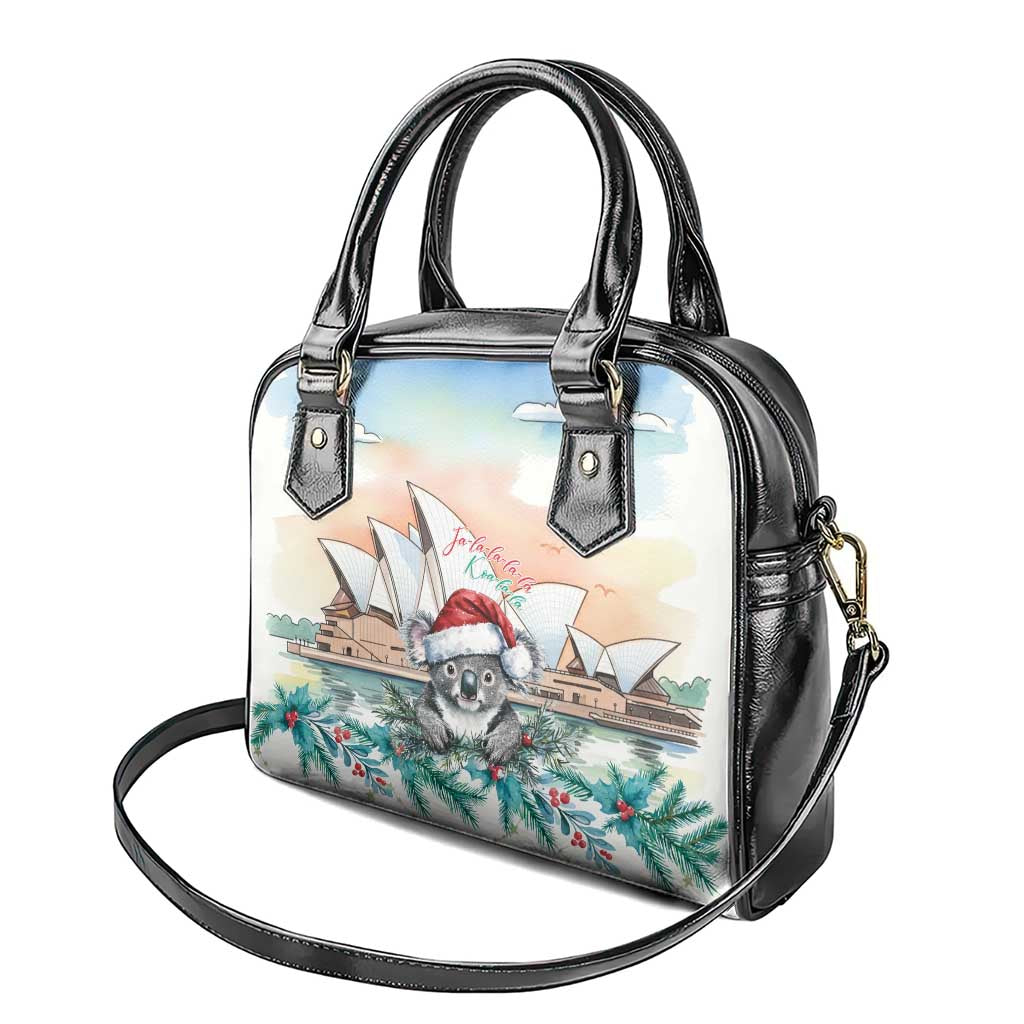 Australia Christmas Shoulder Handbag Koala Santa Sydney Opera House Watercolor - Aussie Hoodie