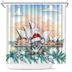 Australia Christmas Shower Curtain Koala Santa Sydney Opera House Watercolor - Aussie Hoodie