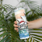 Australia Christmas Skinny Tumbler Koala Santa Sydney Opera House Watercolor - Aussie Hoodie