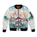 Australia Christmas Sleeve Zip Bomber Jacket Koala Santa Sydney Opera House Watercolor - Aussie Hoodie