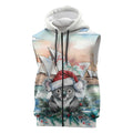 Australia Christmas Sleeveless Zip Hoodie Koala Santa Sydney Opera House Watercolor LT14