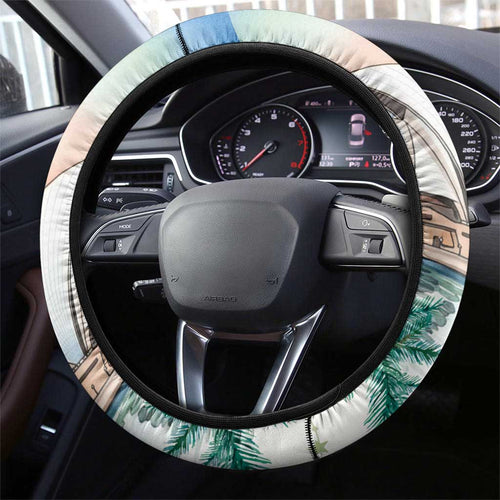 Australia Christmas Steering Wheel Cover Koala Santa Sydney Opera House Watercolor - Aussie Hoodie