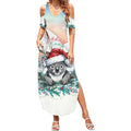 Australia Christmas Summer Maxi Dress Koala Santa Sydney Opera House Watercolor - Aussie Hoodie