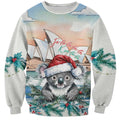 Australia Christmas Sweatshirt Koala Santa Sydney Opera House Watercolor - Aussie Hoodie