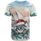 Australia Christmas T Shirt Koala Santa Sydney Opera House Watercolor - Aussie Hoodie