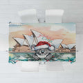 Australia Christmas Tablecloth Koala Santa Sydney Opera House Watercolor - Aussie Hoodie