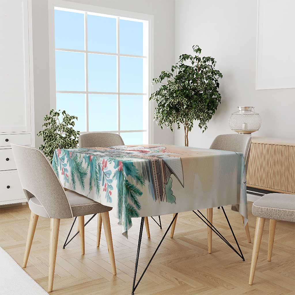Australia Christmas Tablecloth Koala Santa Sydney Opera House Watercolor - Aussie Hoodie