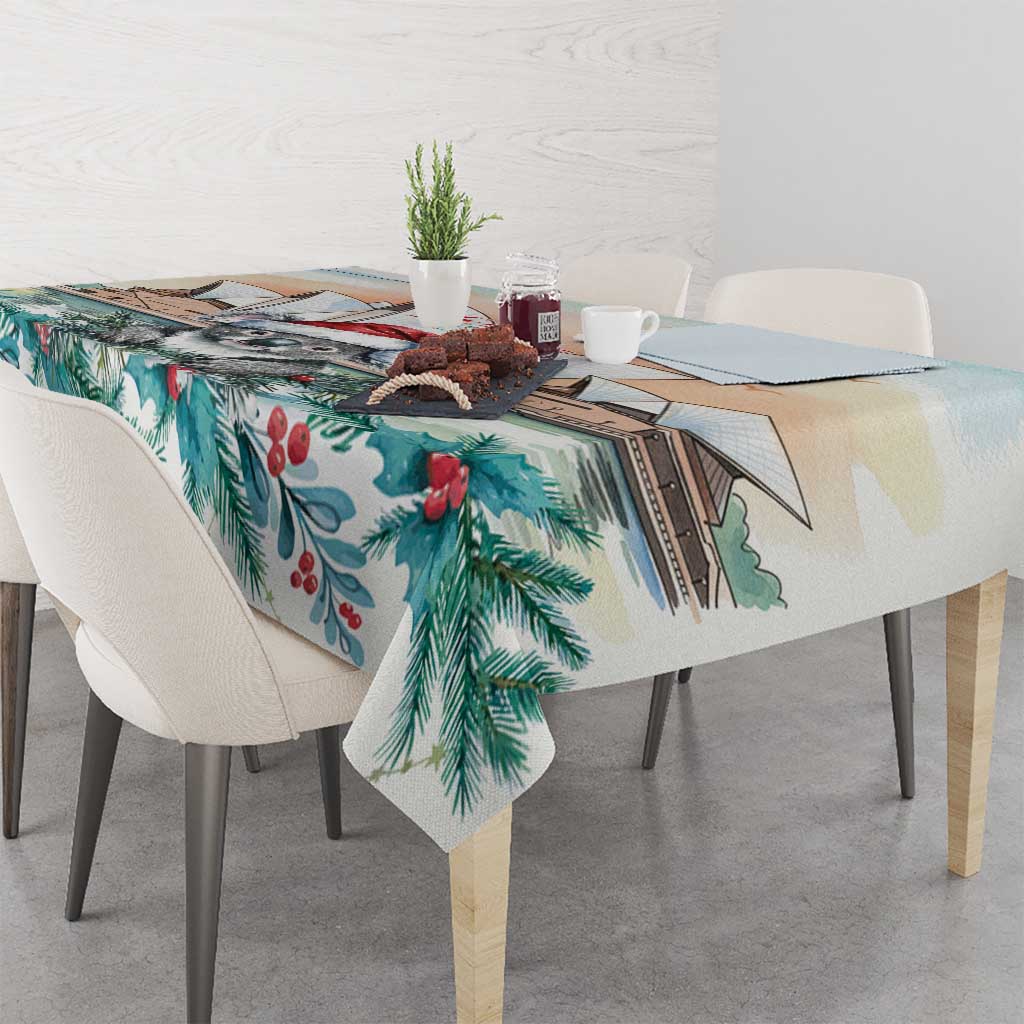 Australia Christmas Tablecloth Koala Santa Sydney Opera House Watercolor - Aussie Hoodie