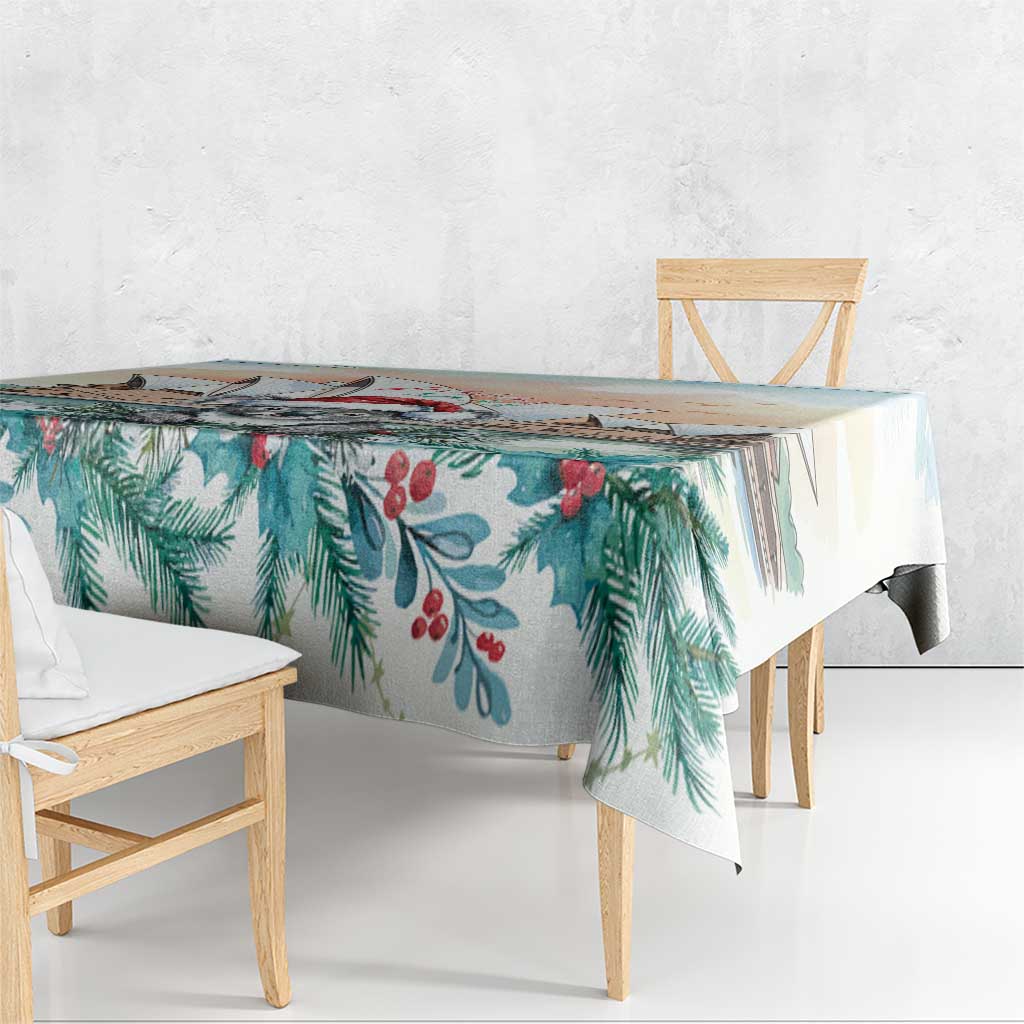 Australia Christmas Tablecloth Koala Santa Sydney Opera House Watercolor - Aussie Hoodie
