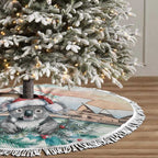 Australia Christmas Tree Skirt Koala Santa Sydney Opera House Watercolor - Aussie Hoodie
