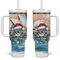 Australia Christmas Tumbler With Handle Koala Santa Sydney Opera House Watercolor - Aussie Hoodie