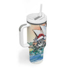 Australia Christmas Tumbler With Handle Koala Santa Sydney Opera House Watercolor - Aussie Hoodie