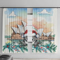 Australia Christmas Window Curtain Koala Santa Sydney Opera House Watercolor - Aussie Hoodie