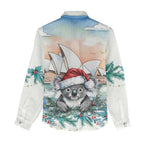 Australia Christmas Women Casual Shirt Koala Santa Sydney Opera House Watercolor - Aussie Hoodie
