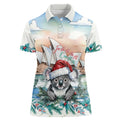 Australia Christmas Women Polo Shirt Koala Santa Sydney Opera House Watercolor - Aussie Hoodie