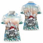 Australia Christmas Women Polo Shirt Koala Santa Sydney Opera House Watercolor - Aussie Hoodie