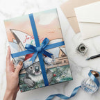 Australia Christmas Wrapping Paper Koala Santa Sydney Opera House Watercolor - Aussie Hoodie