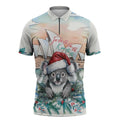 Australia Christmas Zipper Polo Shirt Koala Santa Sydney Opera House Watercolor - Aussie Hoodie