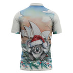 Australia Christmas Zipper Polo Shirt Koala Santa Sydney Opera House Watercolor - Aussie Hoodie