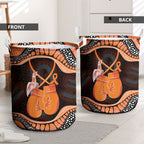 Australia Leukemia Awareness Month Laundry Basket Aussie Cockatoo Fight Boxing Gloves Aboriginal Art