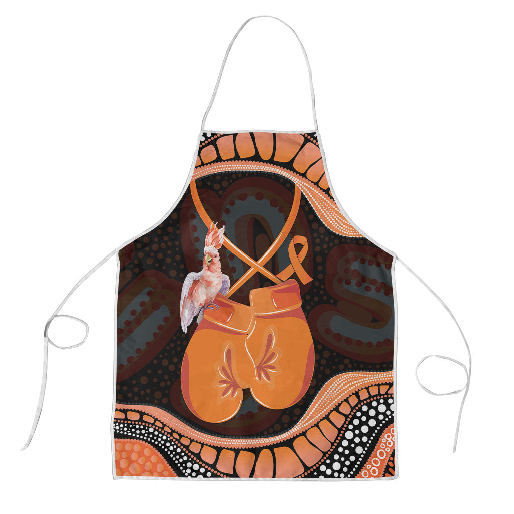 Australia Leukemia Awareness Month Apron Aussie Cockatoo Fight Boxing Gloves Aboriginal Art