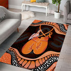 Australia Leukemia Awareness Month Area Rug Aussie Cockatoo Fight Boxing Gloves Aboriginal Art